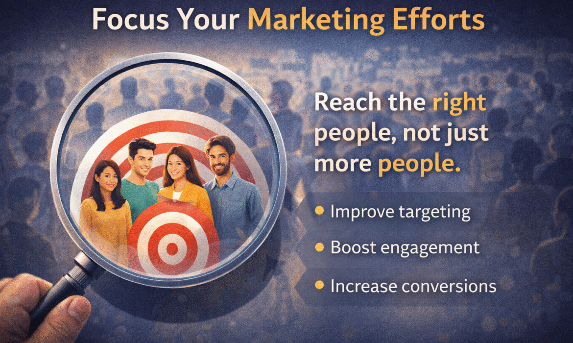 Focused digital marketing strategy showing targeted marketing efforts to reach the right audience, improve targeting, boost engagement, and increase conversions through SEO, social media marketing, Google Ads, PPC, performance marketing, and online advertising. Marketing Go provides digital marketing services and training in Karol Bagh and Delhi.