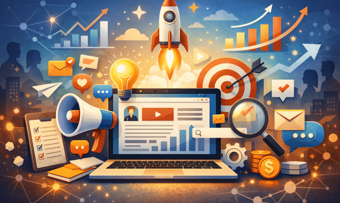 Digital marketing and business growth visuals by marketing go